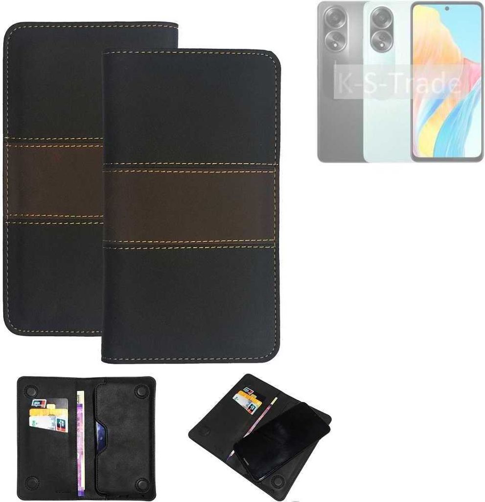 K-S-Trade Hülle Handyhülle kompatibel mit Oppo A58 4G Schutzhülle Walletcase Bookstyle Tasche Schutz Case Handytasche Wallet Cover Kunstleder