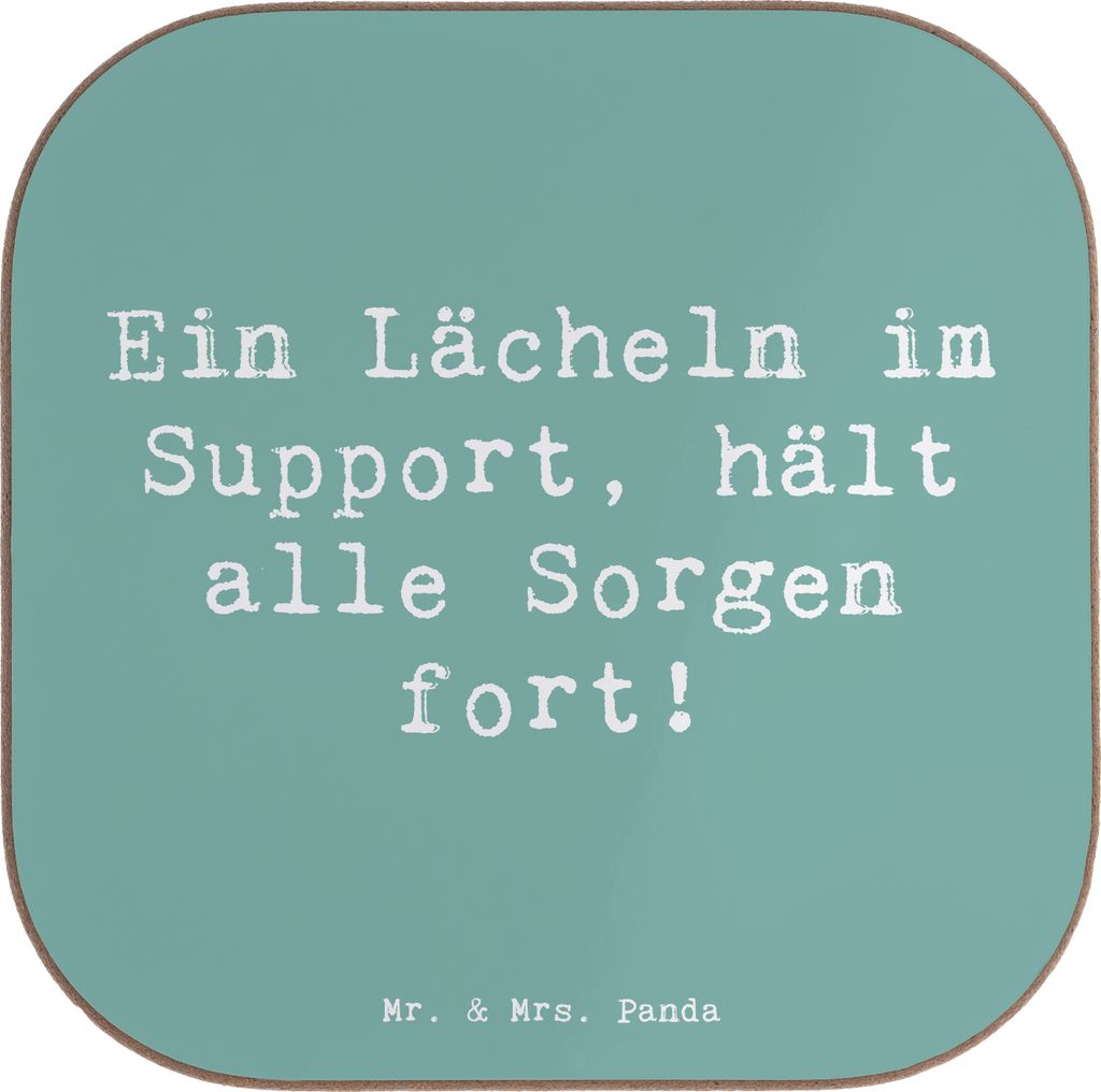 Mr. & Mrs. Panda Tassenuntersetzer Spruch Kundensupport Lächeln - Meeresbrise - Geschenk, Berufe, Coaster, Kundenbetreuung, kreative Geschenke, Un...