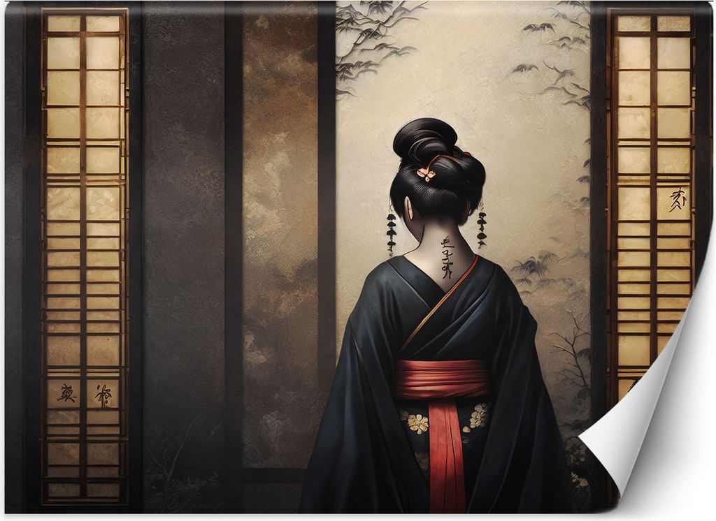 Vlies fototapete Japanische Geisha-Malerei 400x280 cm Feeby Produktbild 