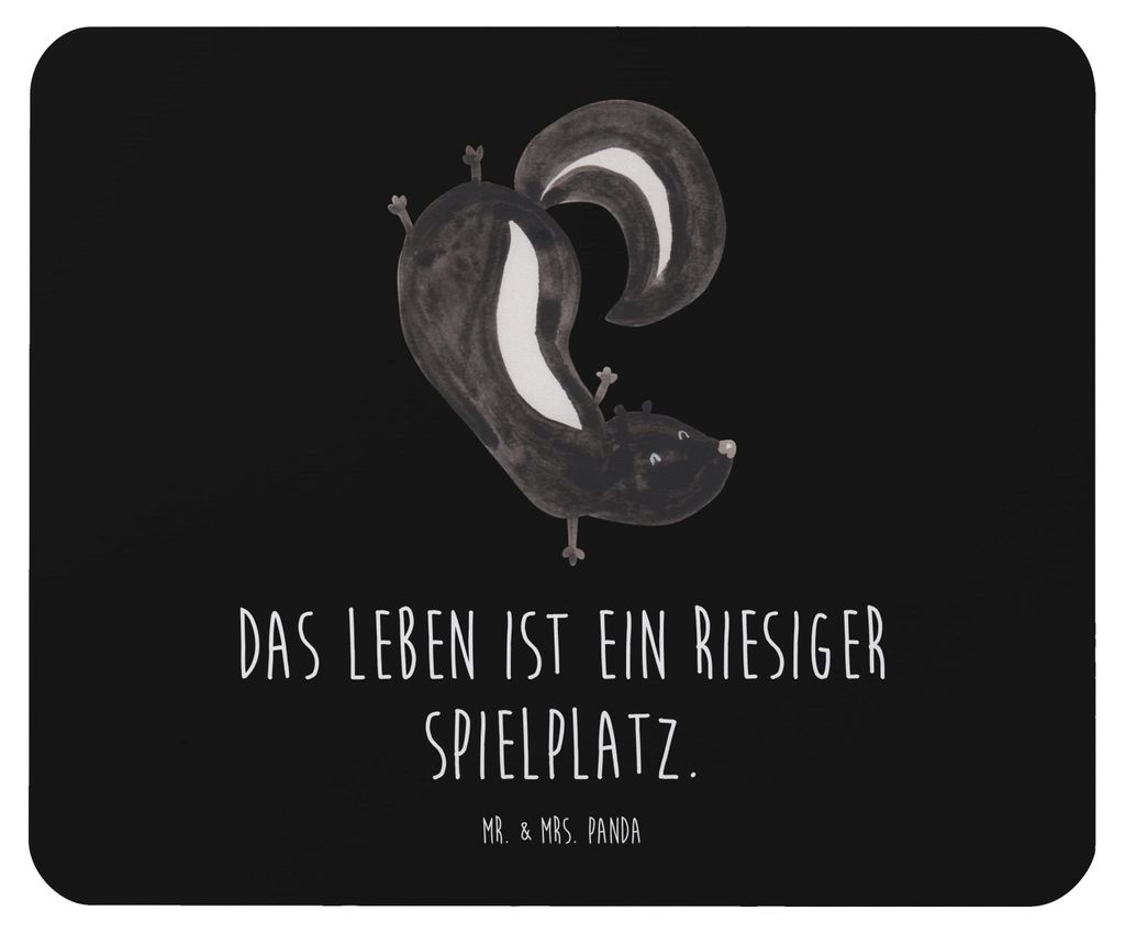 Mr. & Mrs. Panda Mauspad Stinktier Handstand - Schwarz - Geschenk, Mousepad, Spielplatz, Mouse Pad, Stinker, Skunk, computer, computermatte, Wildti...