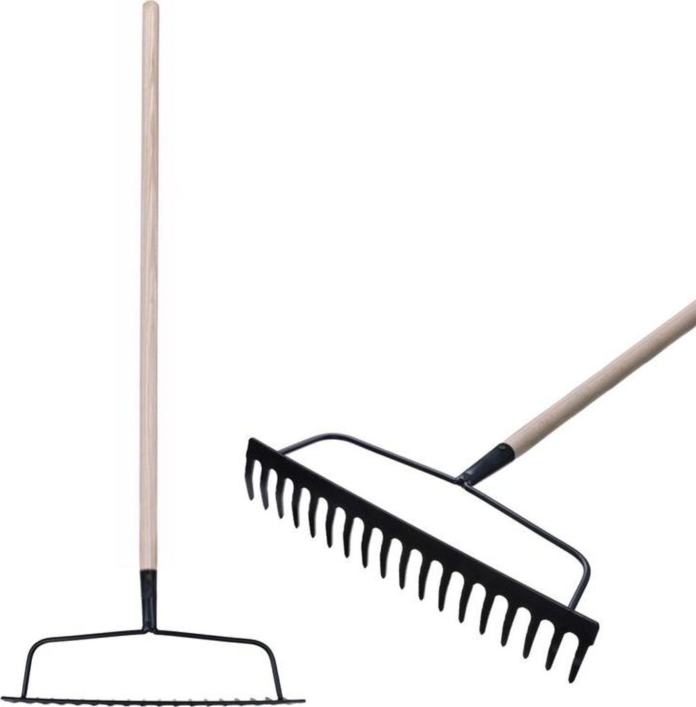 Garten Rechen Strend Pro R101, 18 Zähne, Holzstiel 1600mm