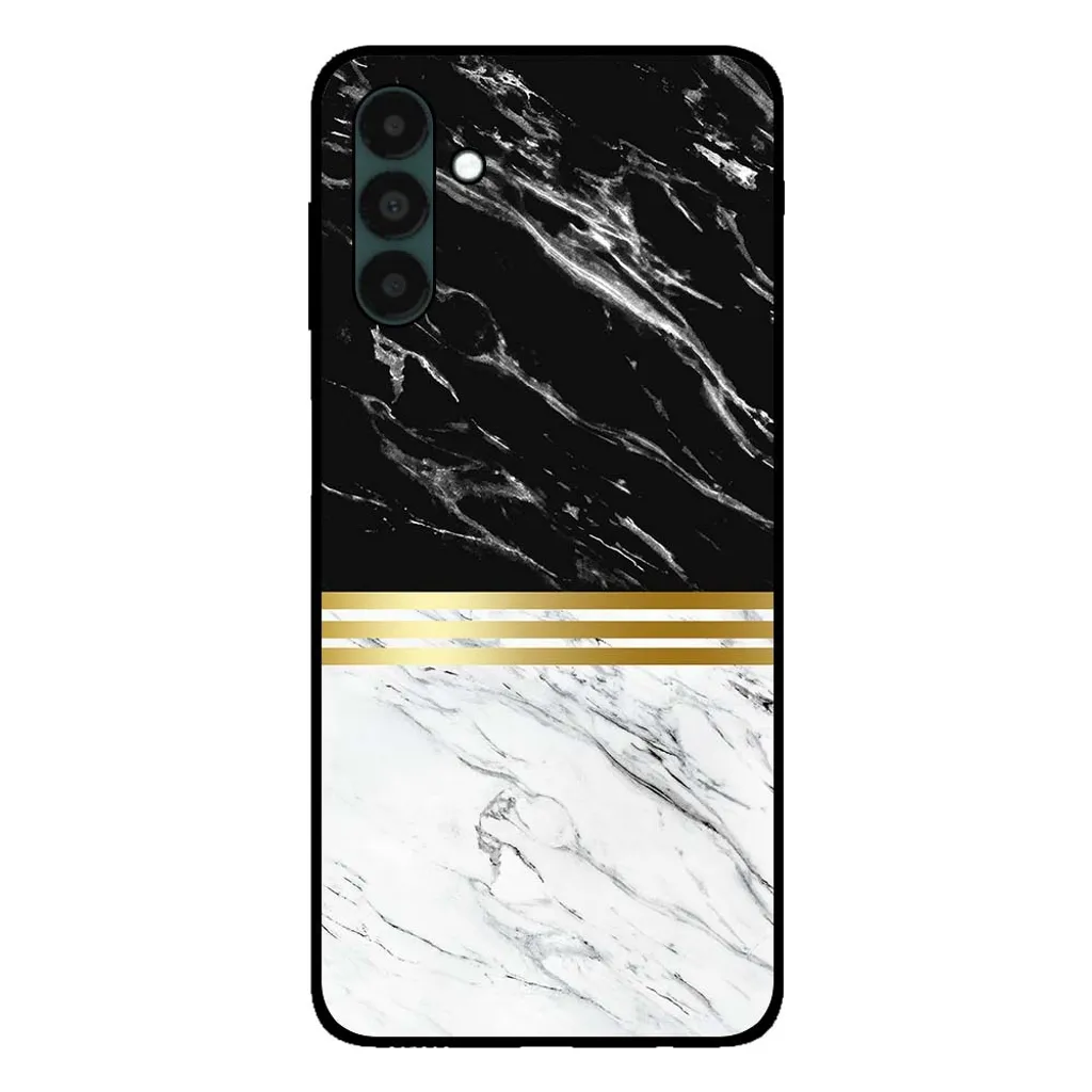 Smartphonica Custodia per Samsung Galaxy A04s in marmo - cover posteriore in marmo - Nero Bianco