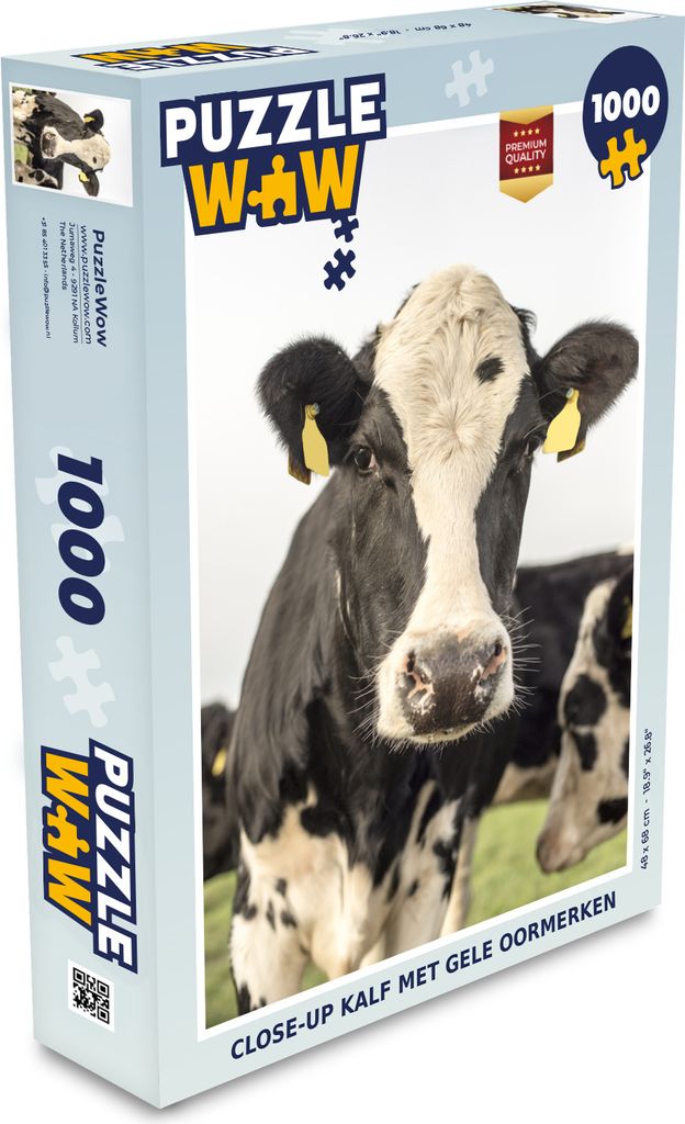 MuchoWow Puzzle 1000 Teile Kühe - Etikett - Porträt - Spielzeug - Alt und Jung - Spiele - Puzzeln