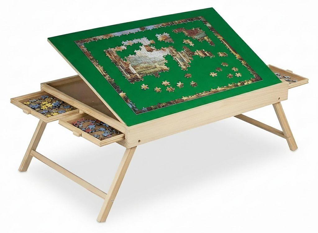 Stolik do układania puzzli Relaxdays, 4 szuflady, puzzle do Zdjęcie produktu 