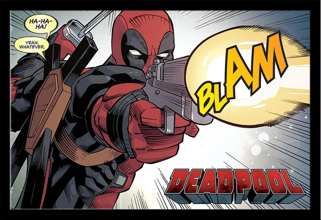 Deadpool Poster Blam Incorniciato | Shinsuke Maxi MDF Nero Acrilico