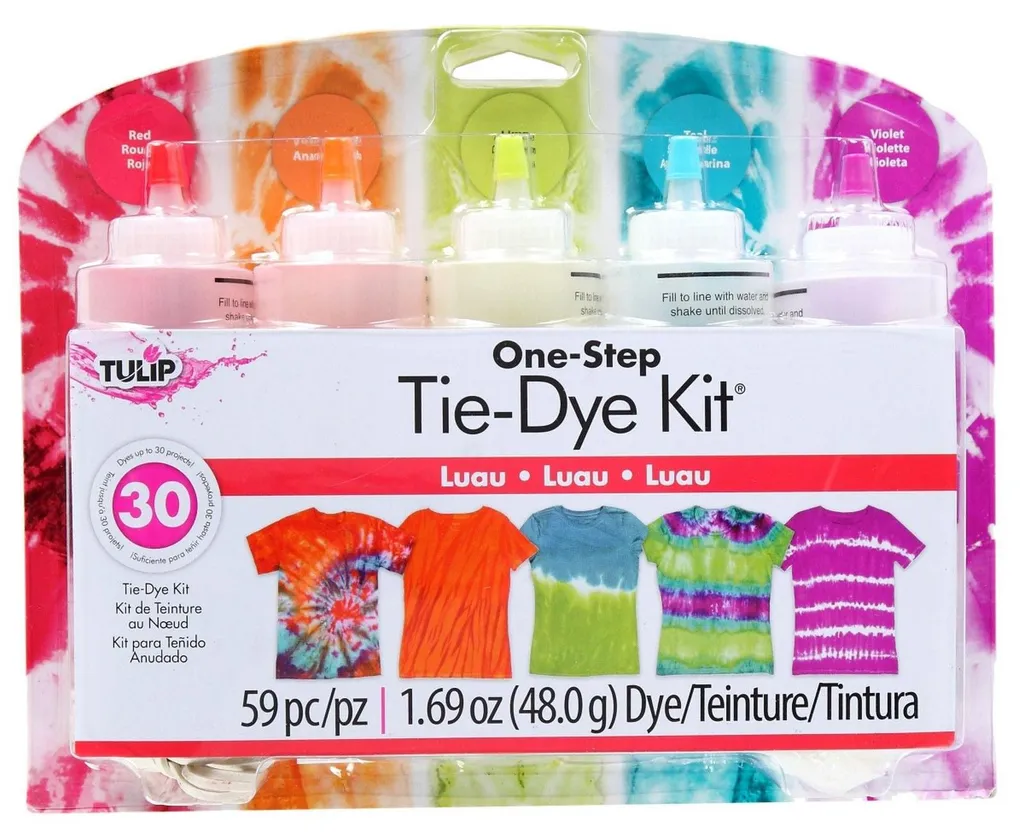 Tulip Tie-Dye Kit Luau : Kit de peinture textile créatif pour 5 personnes