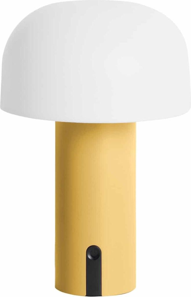 Leitmotiv - Tischleuchte Luca Led - Gelb - Ø15cm Tischlampe - Nachttischlampe, Wohnzimmer, Schlafzimmer