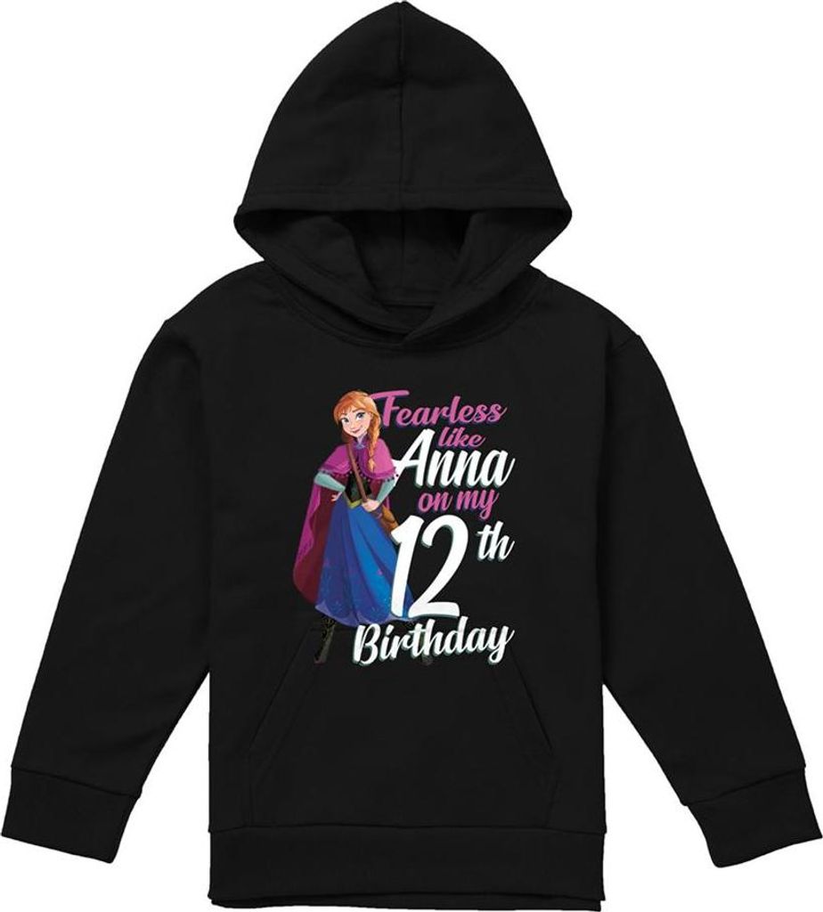 Frozen - "Fearless Like Anna" Hoodie zum Überziehen für Kinder, 12er Geburstag TV21996 (128) (Marine)
