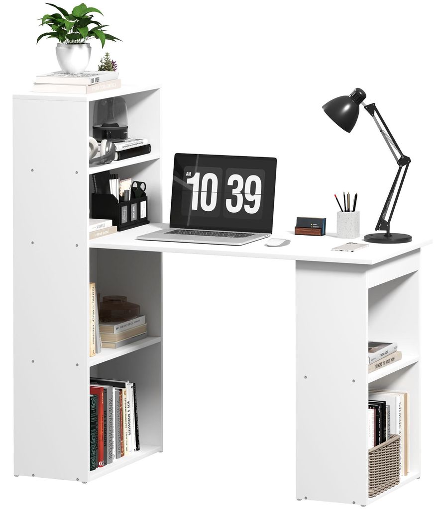 HOMCOM Schreibtisch Esstisch mit Regal Computertisch Produktbild 