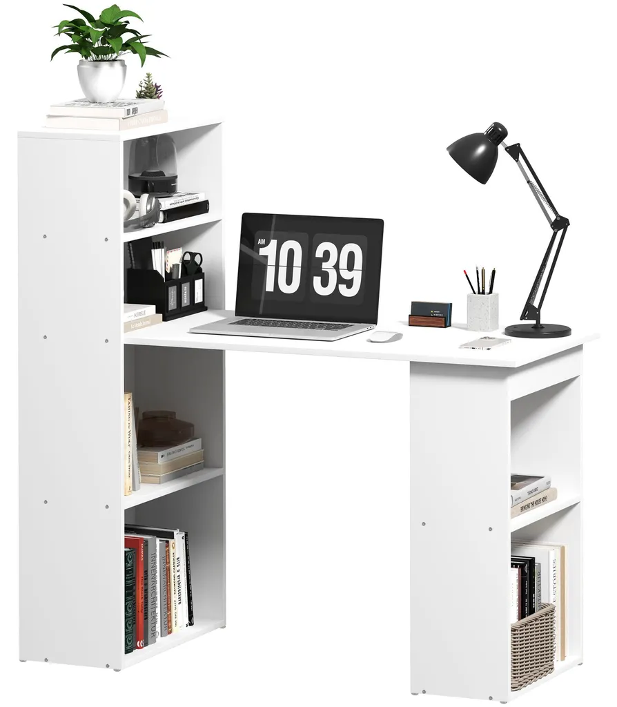 Table à manger polyvalente et bureau d'ordinateur avec rangement étagère