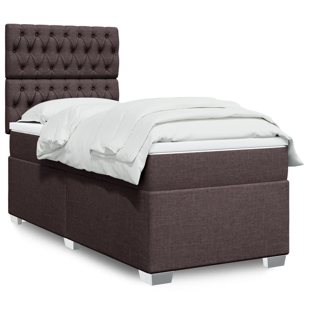 Maison Exclusive - Boxspringbett mit Matratze Dunkelbraun 100x200 cm Stoff