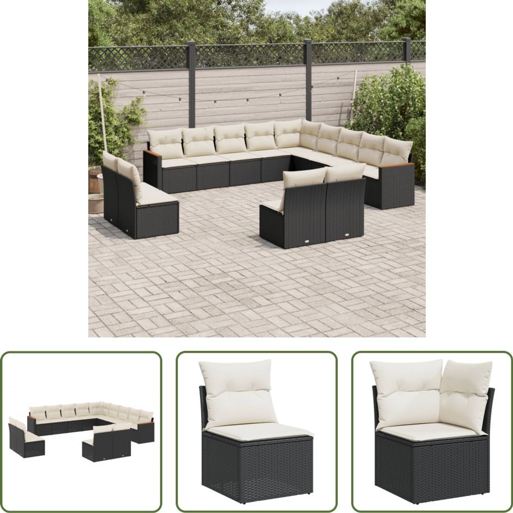 The Living Store 13-tlg. Garten-Sofagarnitur mit Kissen Produktbild 