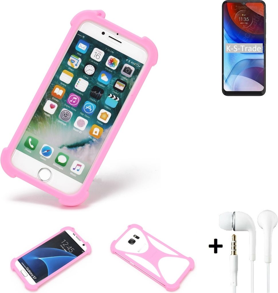 K-S-Trade Bumper + Kopfhörer kompatibel mit Lenovo K13 Note Handy Hülle Schutzhülle Silikon Schutz Hülle Cover Case Silikoncase Silikonbumper TPU
