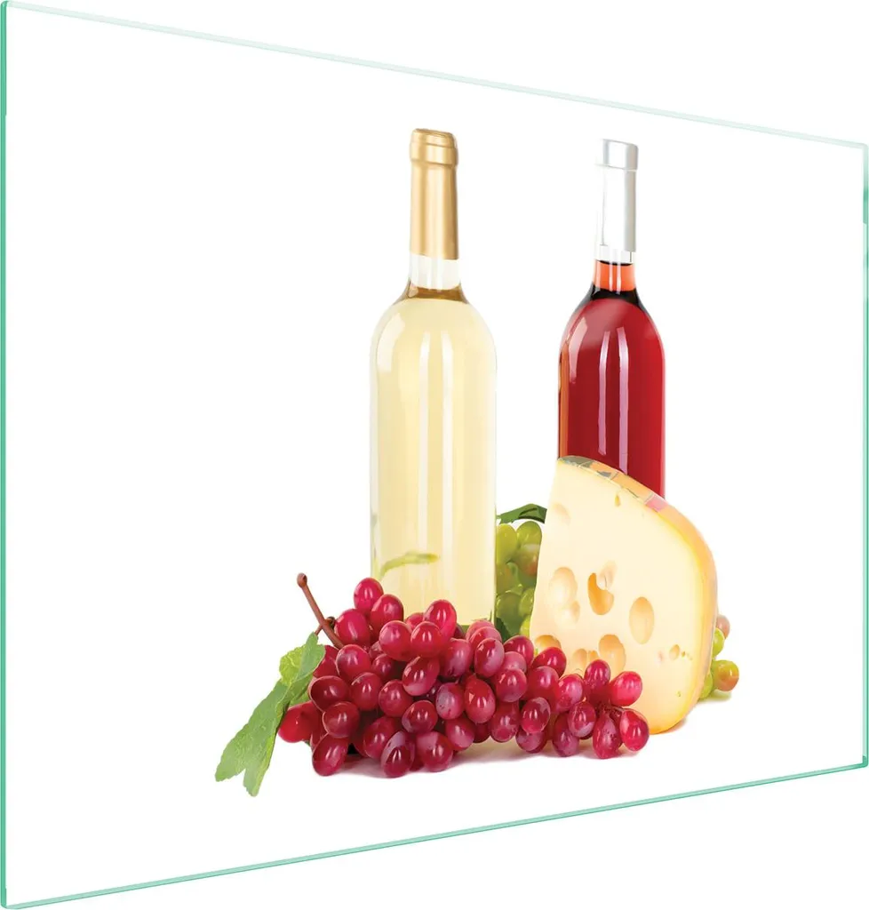 Tagliere Grande in Vetro 70x52 Tema Vino - Coprifornelli Universale