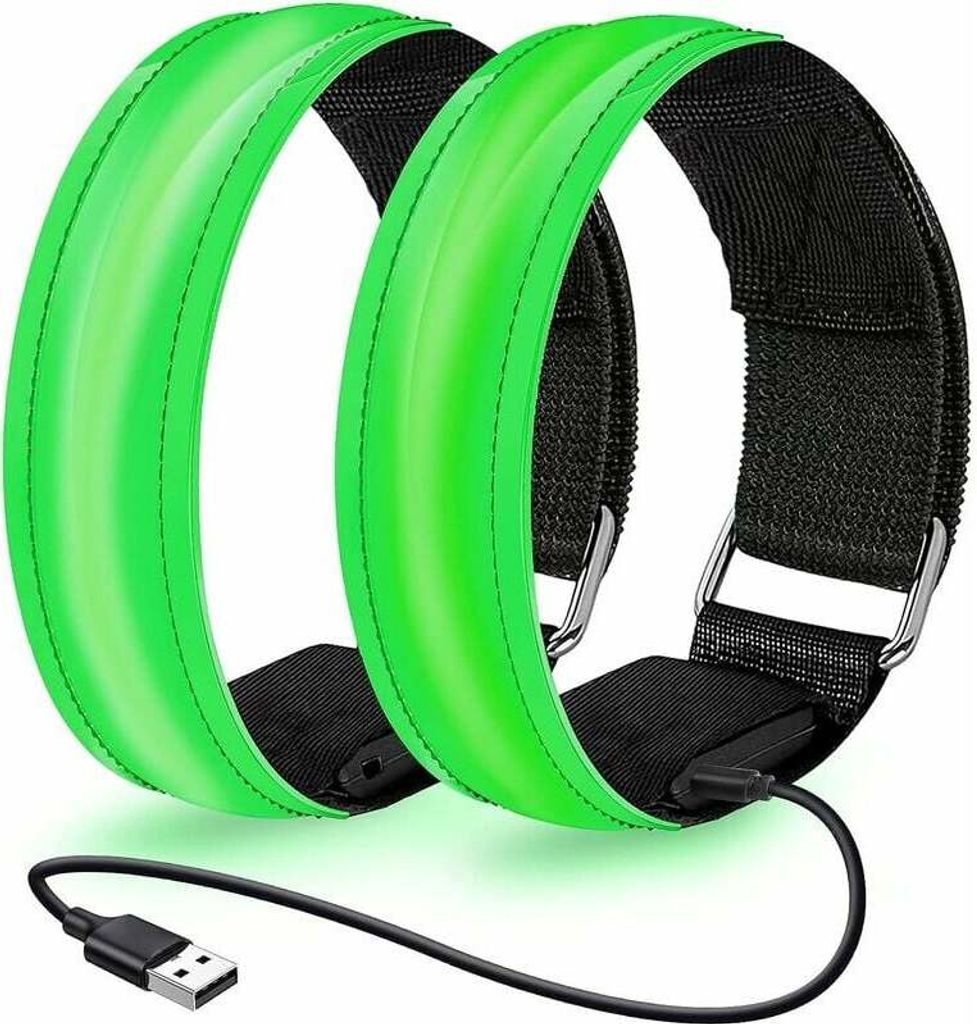 Stück wiederaufladbares LED-Leuchtarmband, blinkendes Produktbild 