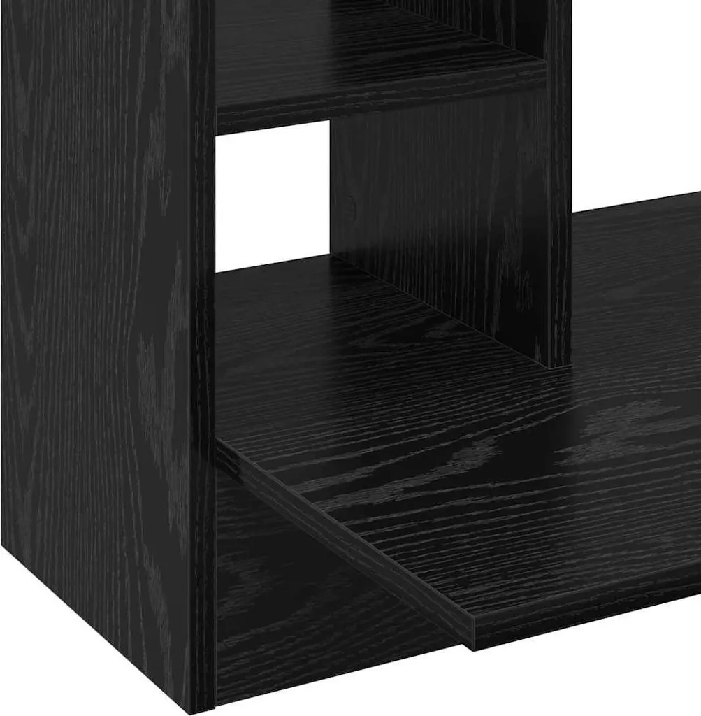 SYFAX™ Scrivania a parete con lo scaffale Rovere nero 105 x 48 x 75 cm - 8