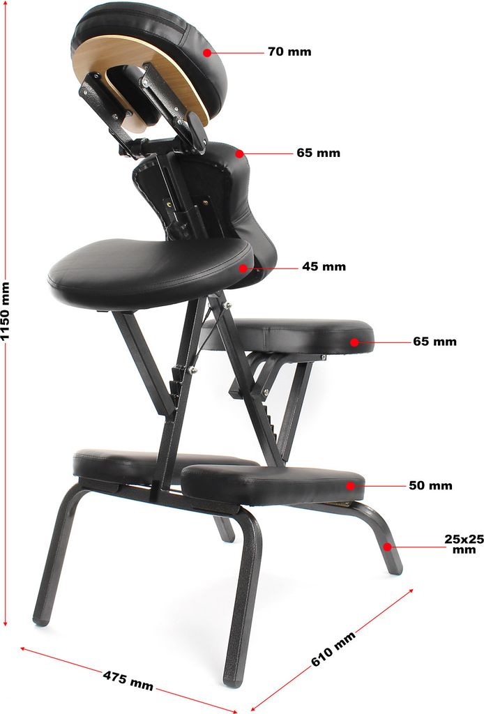 Toboli składany fotel do masażu do 120 kg mobilny fotel do Zdjęcie produktu 6
