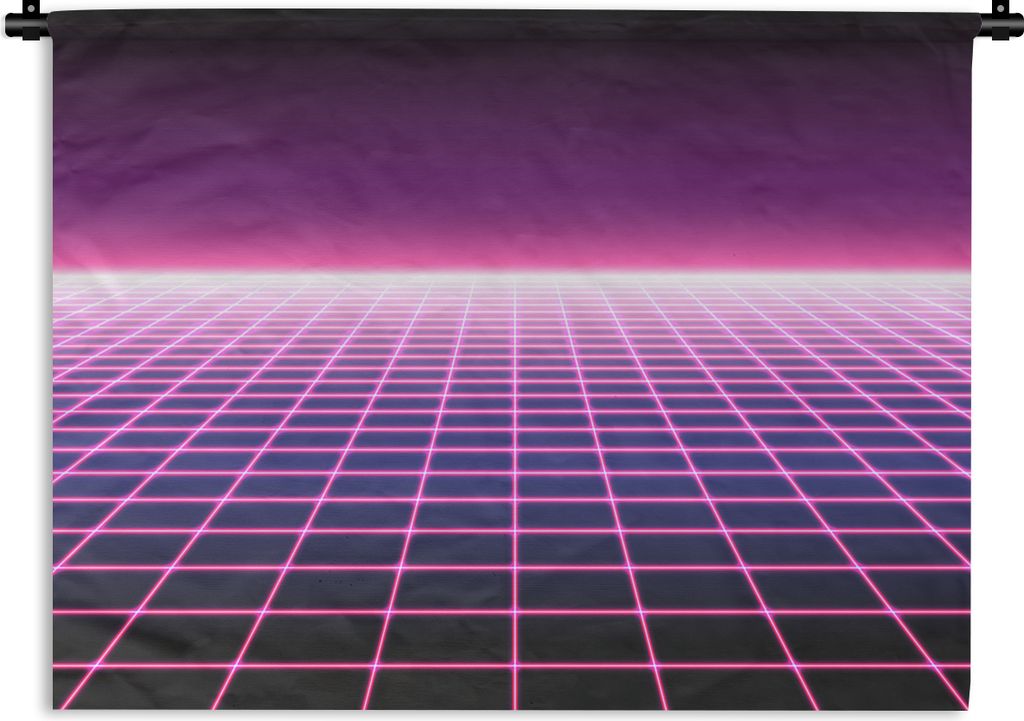 MuchoWow Wandteppich Wandbehang Spiele - Retro - Neon 120x90 cm Tapisserie Dekoration Wandtuch - Wohnen - Aufhänger für die Wand