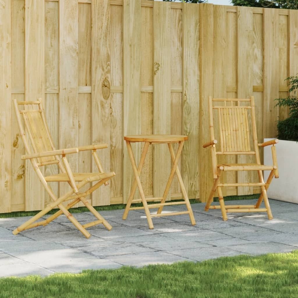 Maison Exclusive - 3-tlg. Bistro-Set Bambus