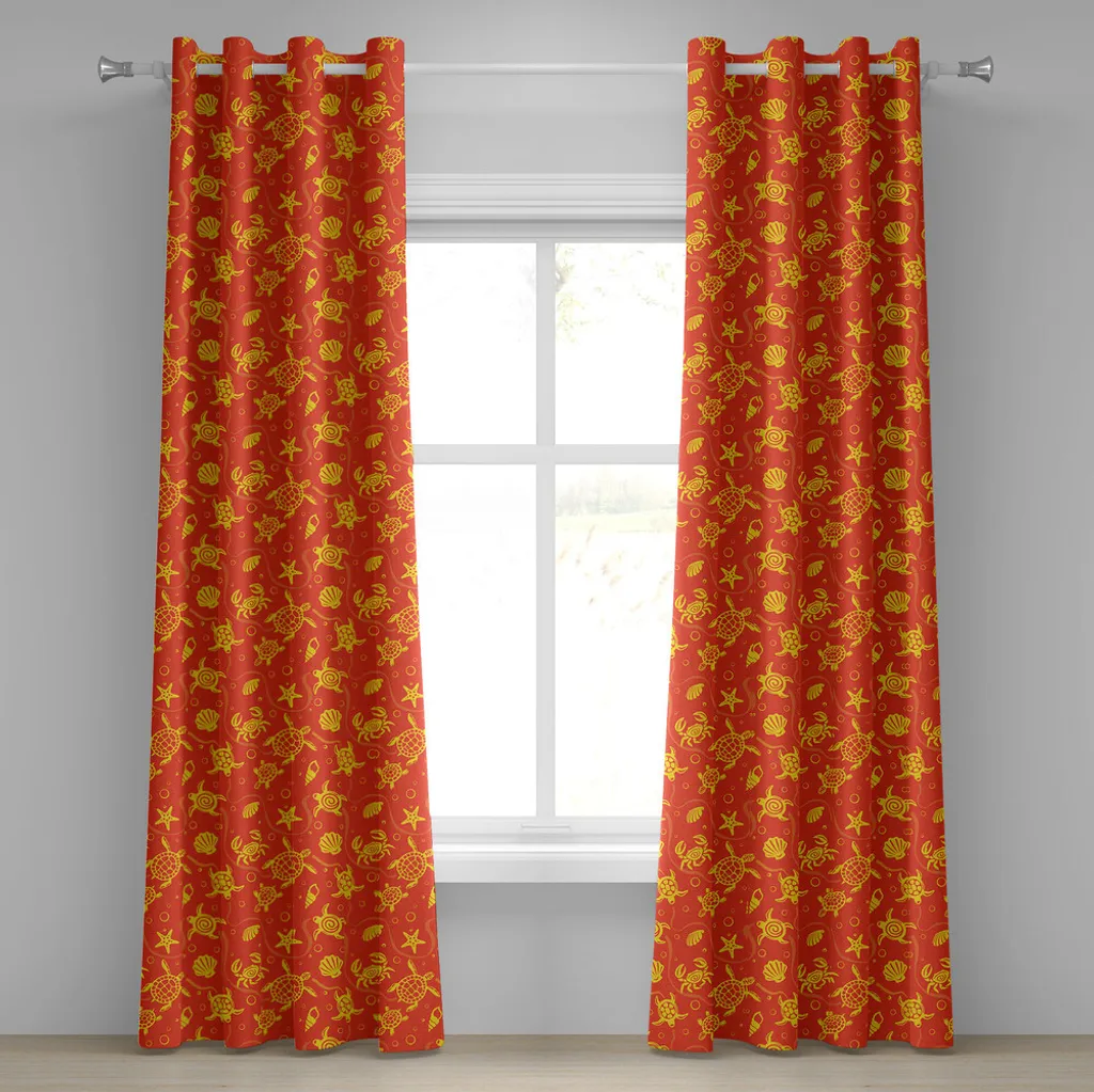 ABAKUHAUS Tenda Occhielli Arancione 280x245 cm - Stile Marino Tropicale