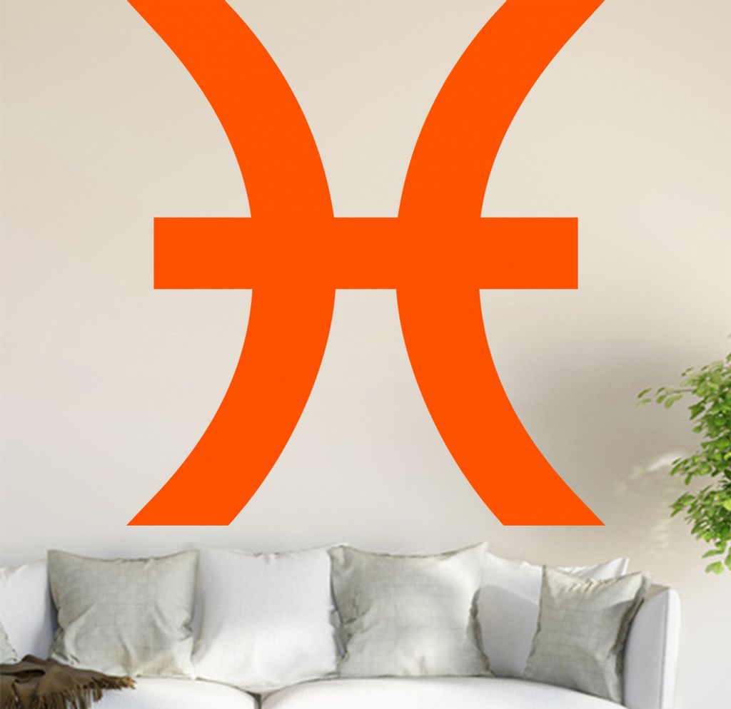 Sternzeichen: Fische Wandtattoo in 6 Größen - Wandaufkleber Wall Sticker - Dekoration, Küche, Wohnzimmer, Schlafzimmer, Badezimmer