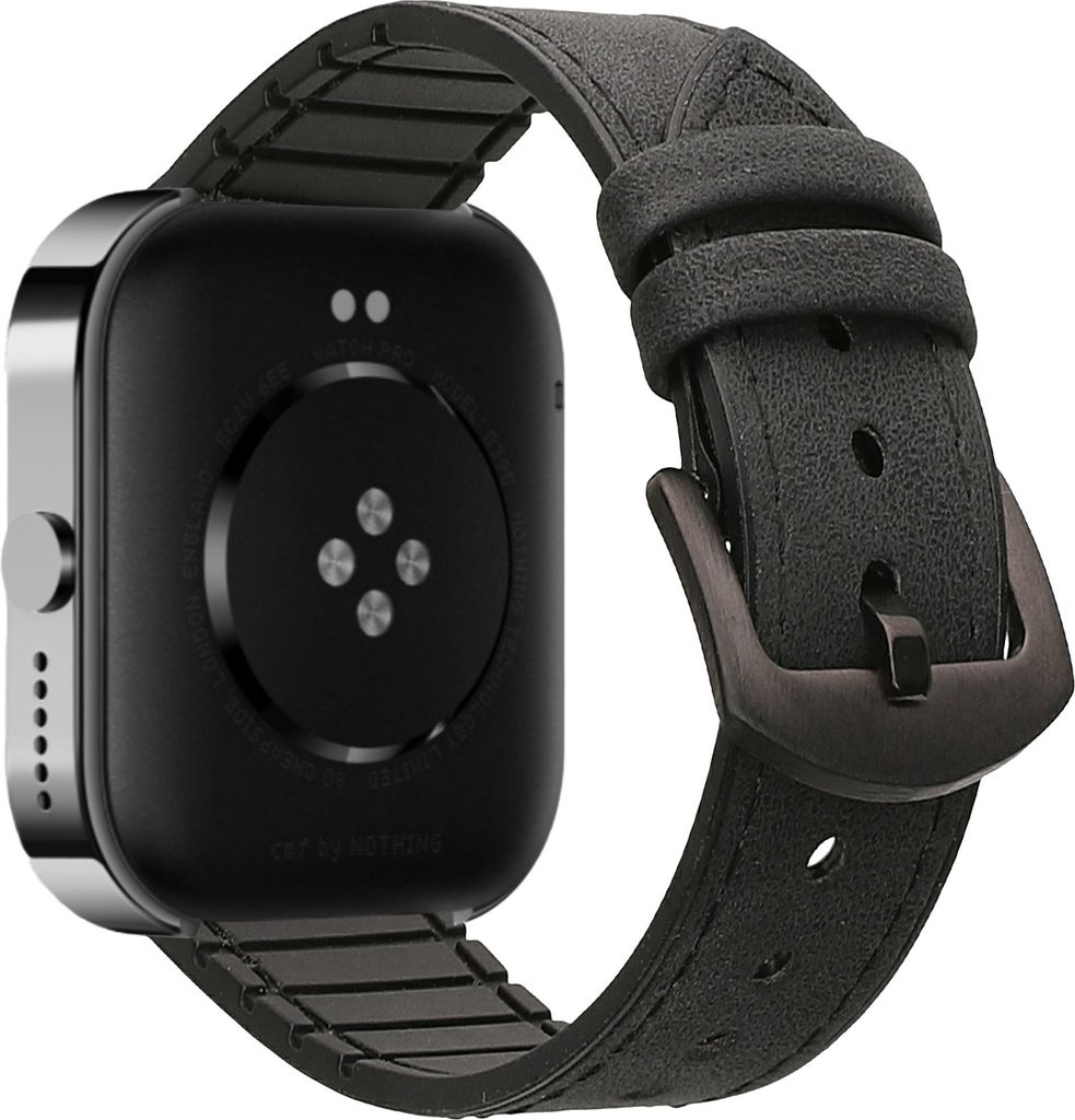 kwmobile Kunstleder Ersatzarmband kompatibel mit CMF by Nothing Watch Pro (D395) Armband - Sportarmband aus Kunstleder und Silikon mit Uhrenverschluss