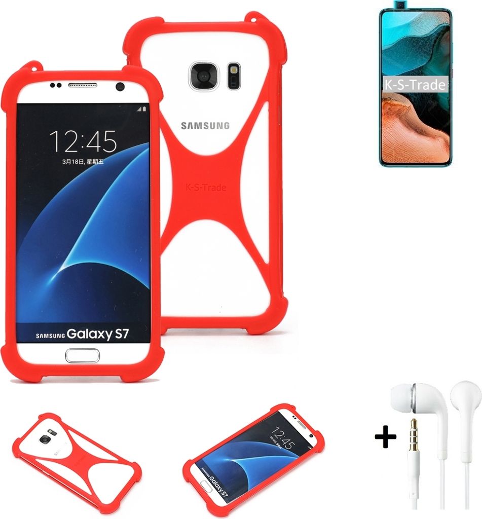 Handy-hülle + Kopfhörer kompatibel mit Xiaomi Redmi K30 Pro Schutz-hülle Bumper Silikon Schutz Hülle Cover Case Silikoncase Silikonbumper TPU