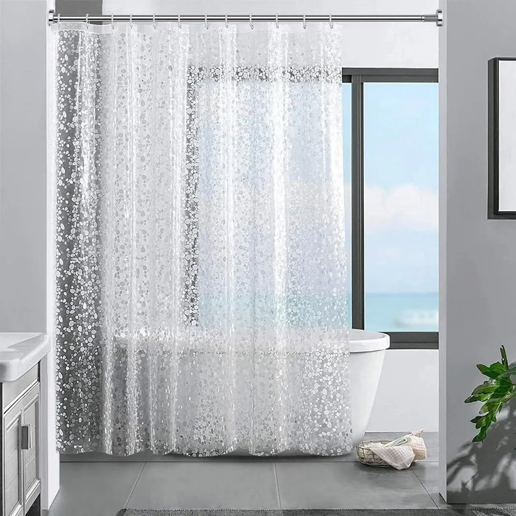 Tonnali - Fodera Per Tenda Doccia Lunga 193 Cm In EVA Trasparente - Con 3 Forti Magneti - Impermeabile E Inodore - 3