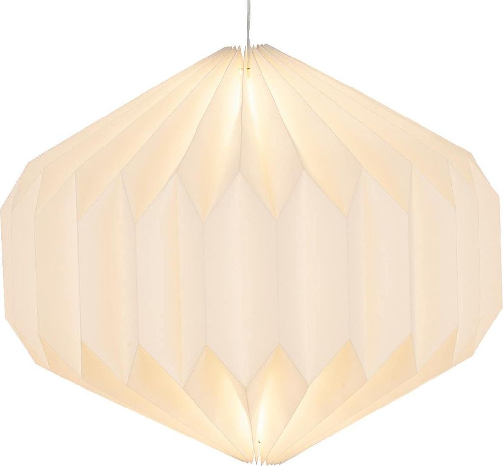 Lumineo Ornament-Hängelampe Weiß für den Außenbereich Ø 45 cm 6 LED - warmweiß