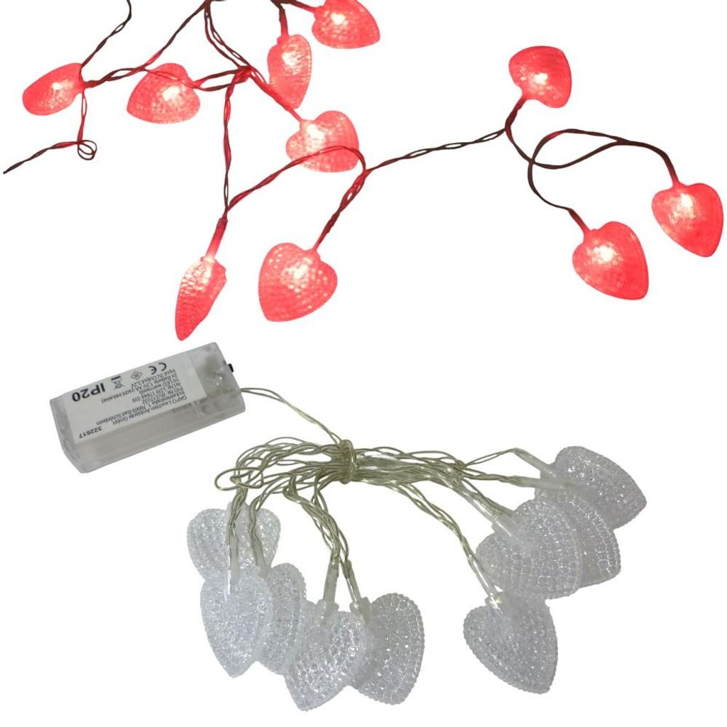 LED Lichterkette HERZ Dekoleuchte 10 flammig  Produktbild 