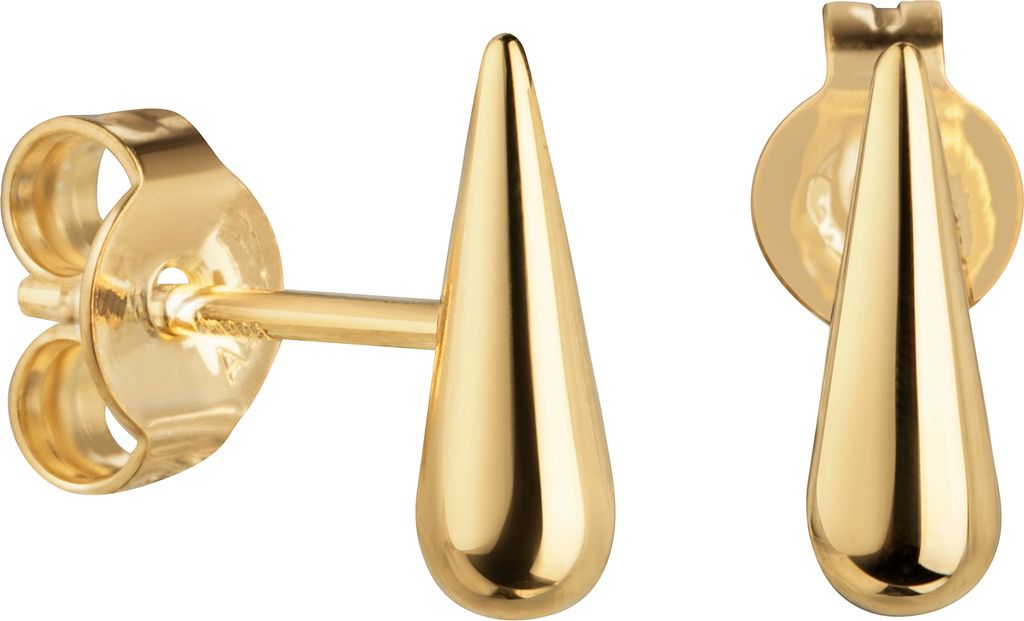 Spitze Tropfen Ohrstecker 750 Gold für Damen. Mit Schmucketui + Zertifikat