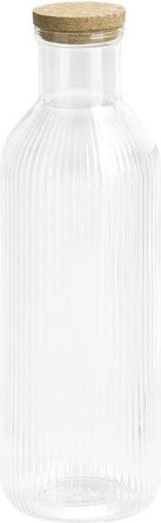 APS 10735 Glaskaraffe LINES, 1 Liter, Deckel aus Kork