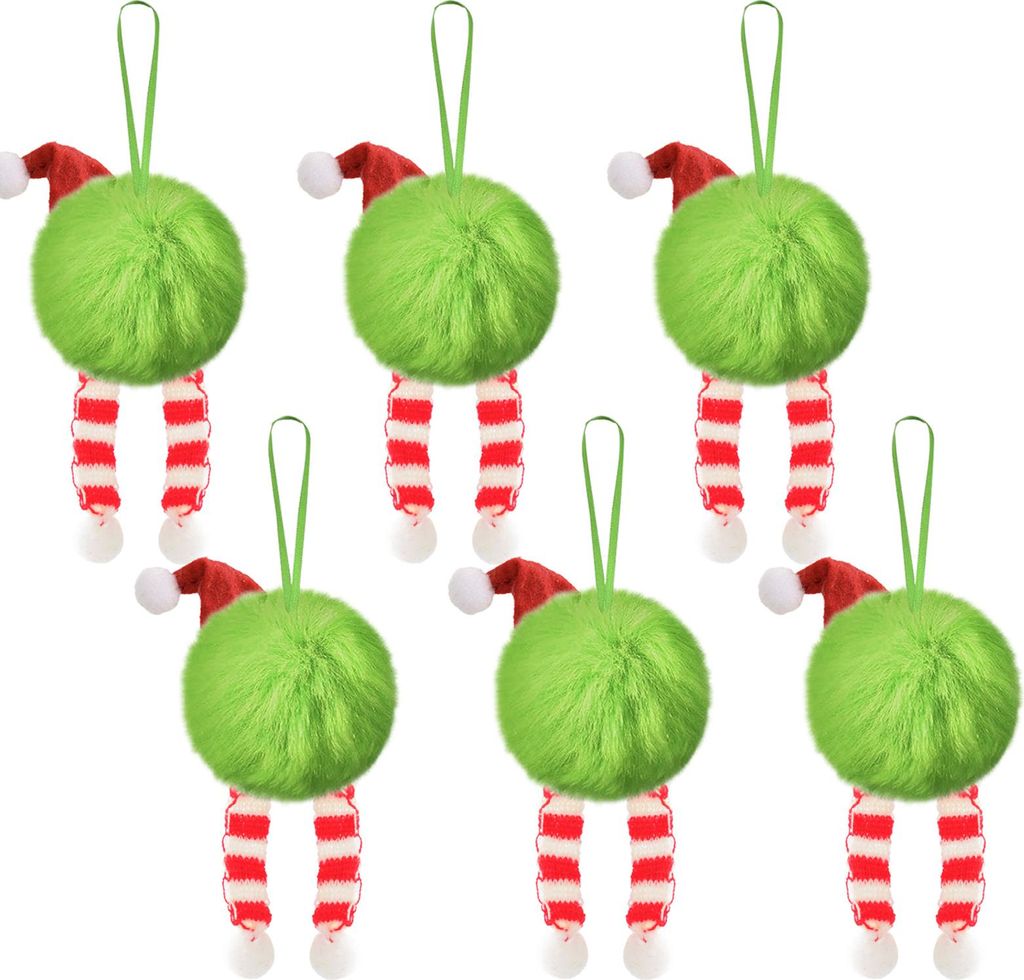 6 Stücke Weihnachtsbaum Anhänger Markantes Design Pelzigen Weihnachts Pelzigen Ball Dekoration Hängende Verzierung Saisonale Akzente Für Zu Hause