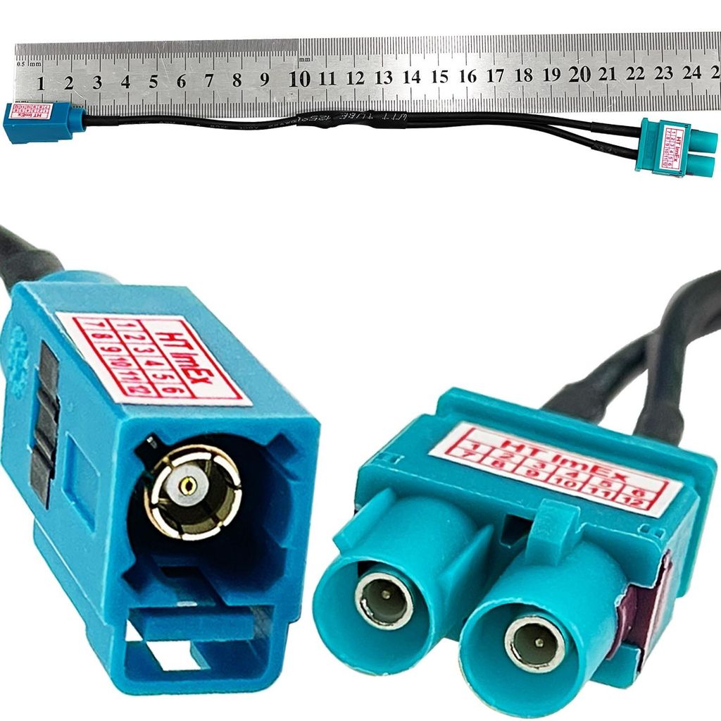 Antennenadapter Doppel FAKRA Stecker (m) 2-PIN auf 1x FAKRA Buchse (f) Radio