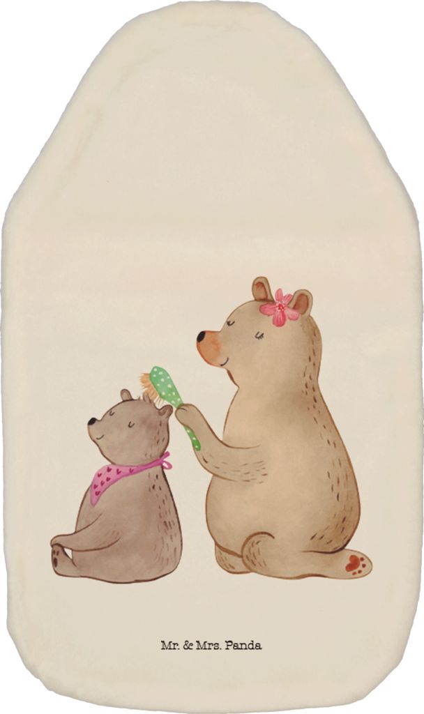 Mr. & Mrs. Panda Wärmflasche Bär Kind - Weiß - Geschenk, Familie, Wärmflaschen, Mama, mit Bezug, Muttertag, Wärmekissen, Bettflasche, Tochter,...