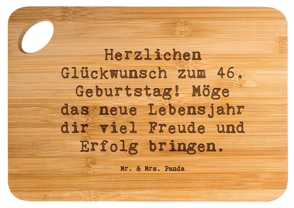 Mr. & Mrs. Panda Holzbrett Spruch 46. Geburtstag - Transparent - Geschenk, Happy Birthday, Geburtstagserinnerungen, liebevolle Glückwünsche, Gebu...