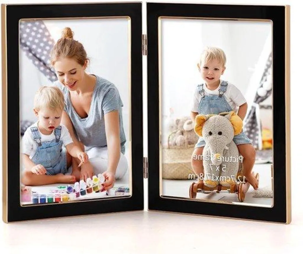 Cadre photo en aluminium 13 x 18 cm noir - Bordure fine et verre pur