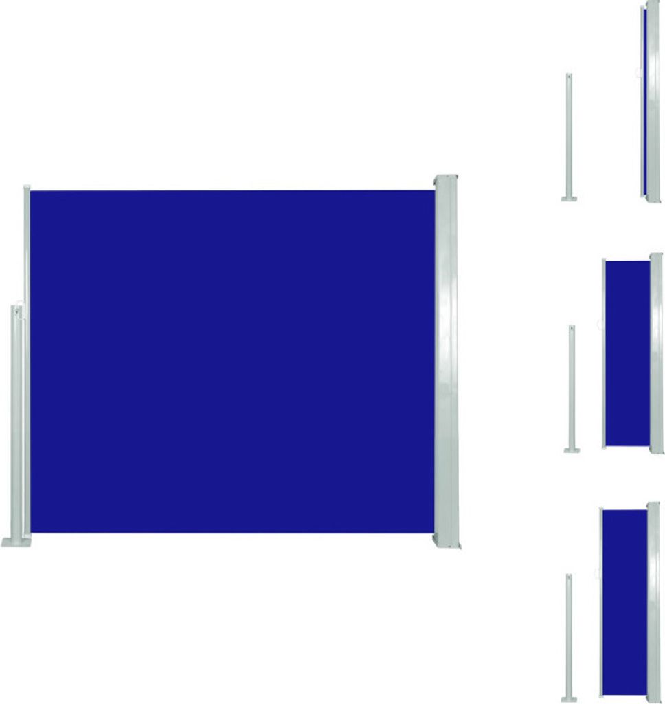 vidaXL Ausziehbare Seitenmarkise 120x300 cm Blau - Sonnenschirme & Sonnenschutze