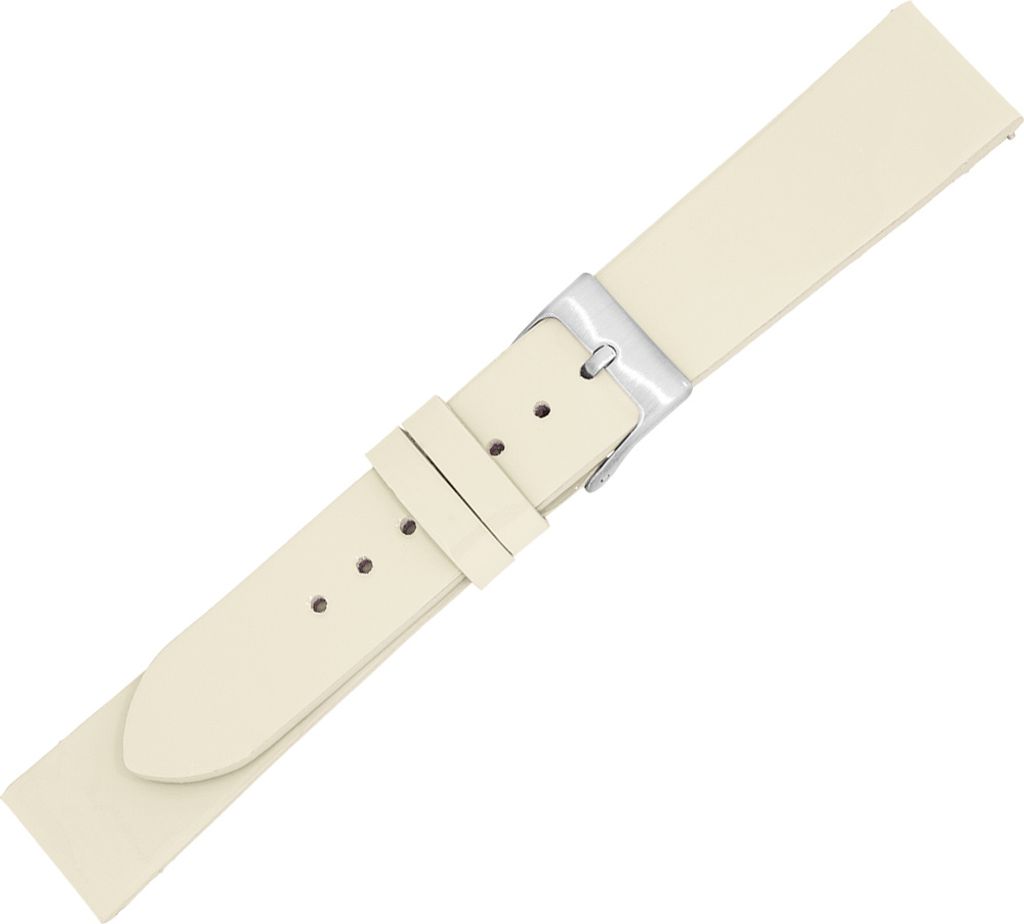 Minott > Uhrenarmband beige > Hochglanz > Europa, Stegbreite:18mm, Schließe:Silbern
