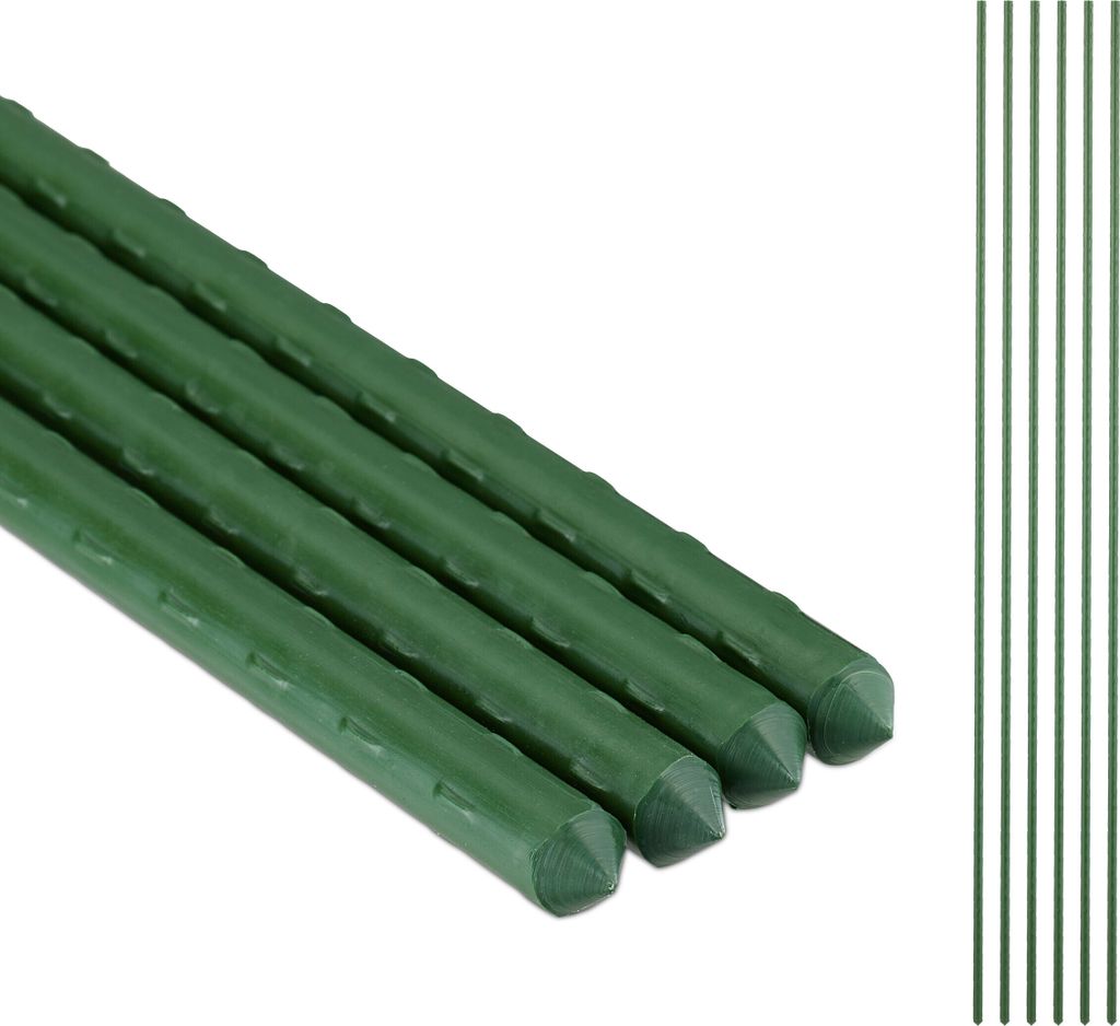 Pali per piante Relaxdays, set da 10, 100 cm, Ø 10 mm, Immagine del prodotto 