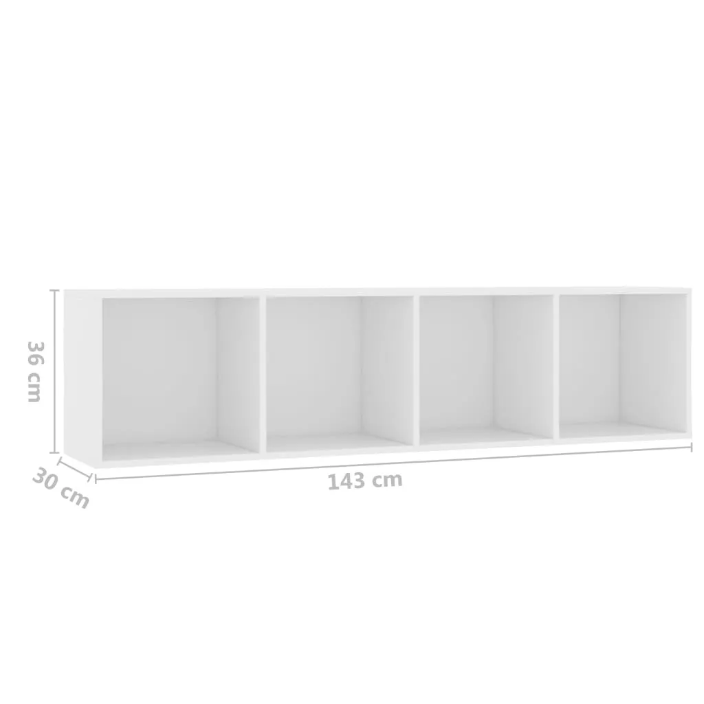 Rangement Multimédia Blanc 143cm pour Salon ou Bibliothèque de Chambre - 8