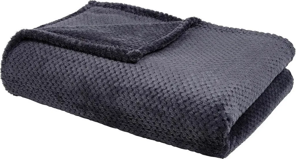 Couverture chaude pour hiver noire 150x200 cm - Plaid de lit à motifs