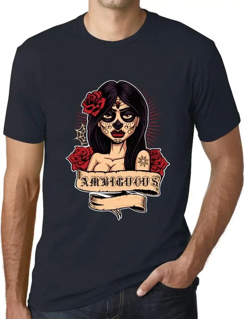 Herren Grafik T-Shirt Frauen Blume Tattoo zweideutig – Women Flower Tattoo Ambiguous – Öko-Verantwortlich Vintage Jahrgang Kurzarm Lustige Druck