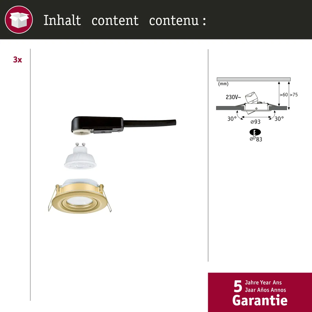 Spot LED Paulmann Nova Plus dimmable et orientable avec protection IP65