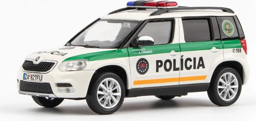 Miniature Abrex Skoda Yeti FL 2013 Police SR 1:43 en métal avec socle