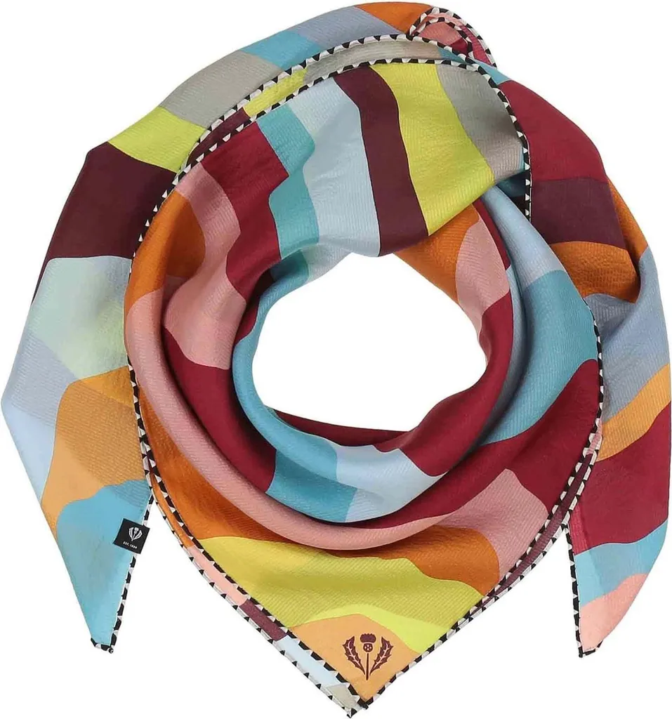 Écharpe en soie Wave-Design Denim Dust : fini les irritations du cou