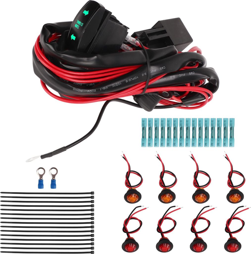 UTV -Blinker -Rocker -Schalter ATV Street Legal Lighting Kit Flasher Relais Kabelbaum Ersatz für Polaris Ranger RZR Vertikales Grün