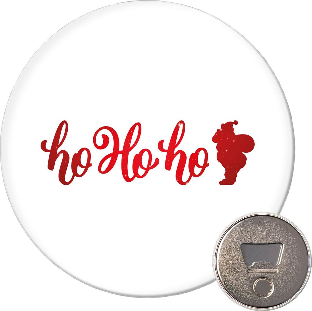 Huuraa Magnet Ho Ho Ho Weihnachtsmann 59mm Kühlschrankmagnet rund Flaschenöffner Geschenkidee