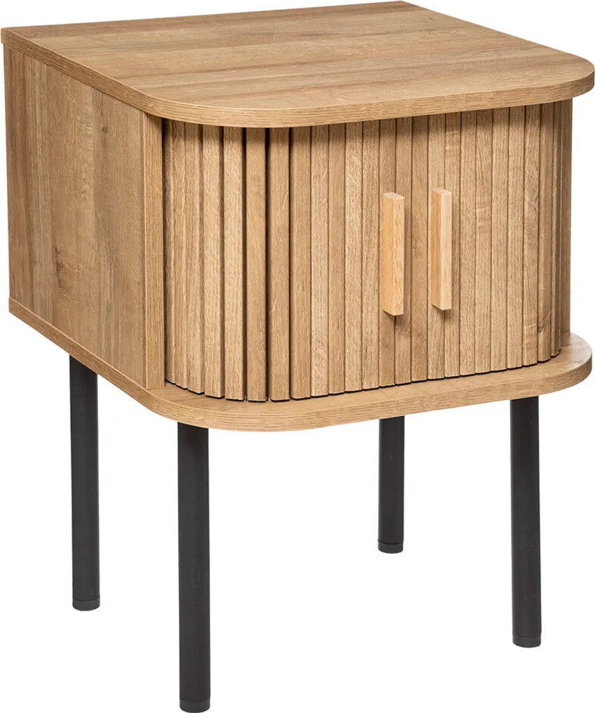 Table de chevet Eazy Living Bogart style rétro chic avec tiroir en cannage