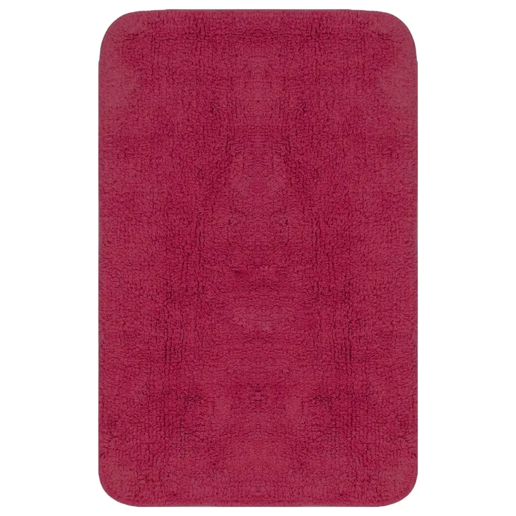 vidaXL Set Tappetino Bagno 2 Pezzi Fucsia: Morbido Cotone Antiscivolo